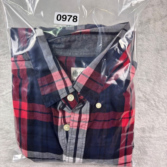J.Crew Men's Button Down Shirt Size L Washed Tartan Plaid Long Sleeve Cotton - Picture 8 of 8